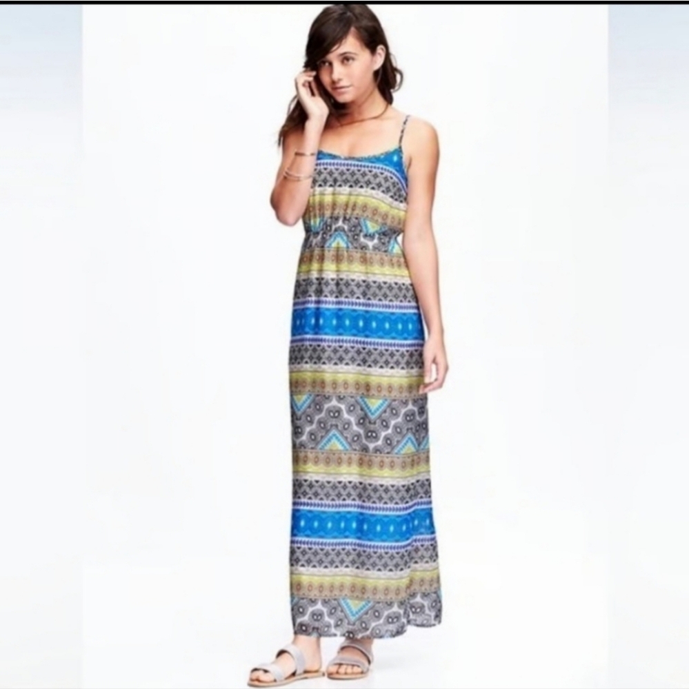 Old navy geometric aztec tribal boho maxi dress